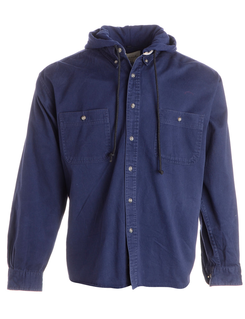 Beyond Retro Label Label Navy Theo Hooded Shirt