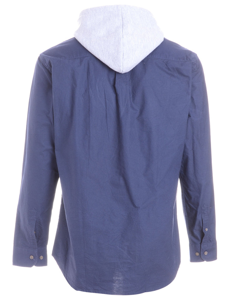 Beyond Retro Label Label Navy Theo Hooded Shirt