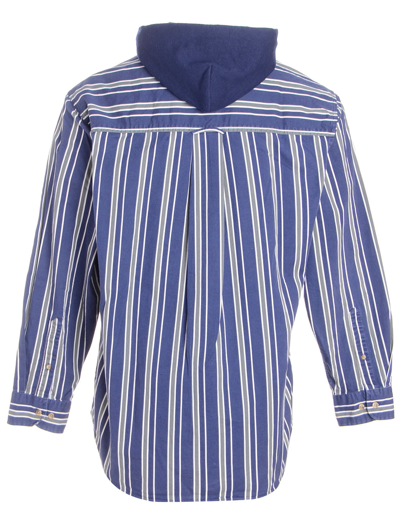 Beyond Retro Label Label Navy Theo Hooded Shirt
