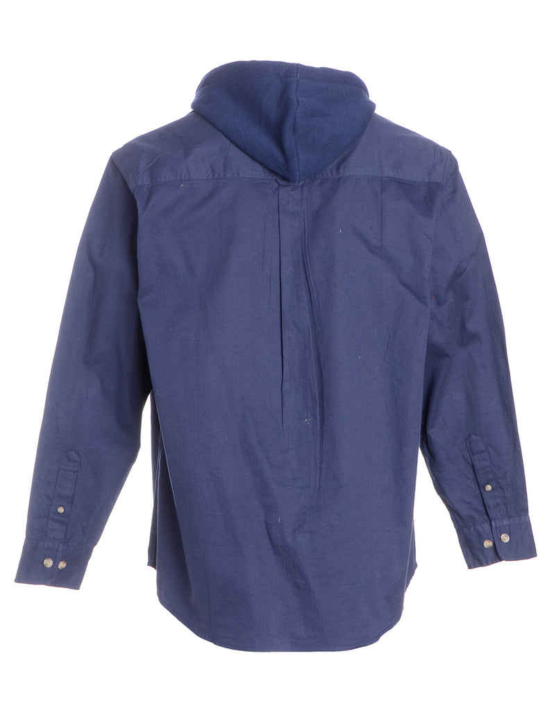 Beyond Retro Label Label Navy Theo Hooded Shirt