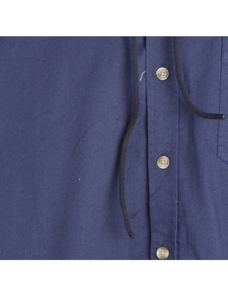 Beyond Retro Label Label Navy Theo Hooded Shirt