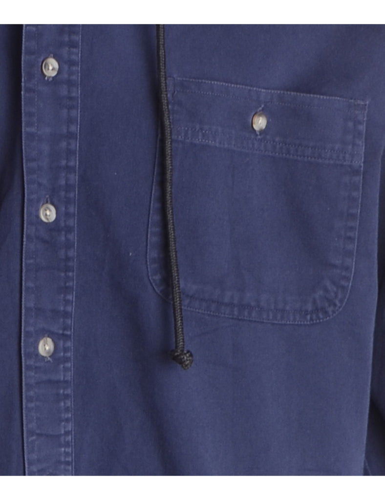 Beyond Retro Label Label Navy Theo Hooded Shirt