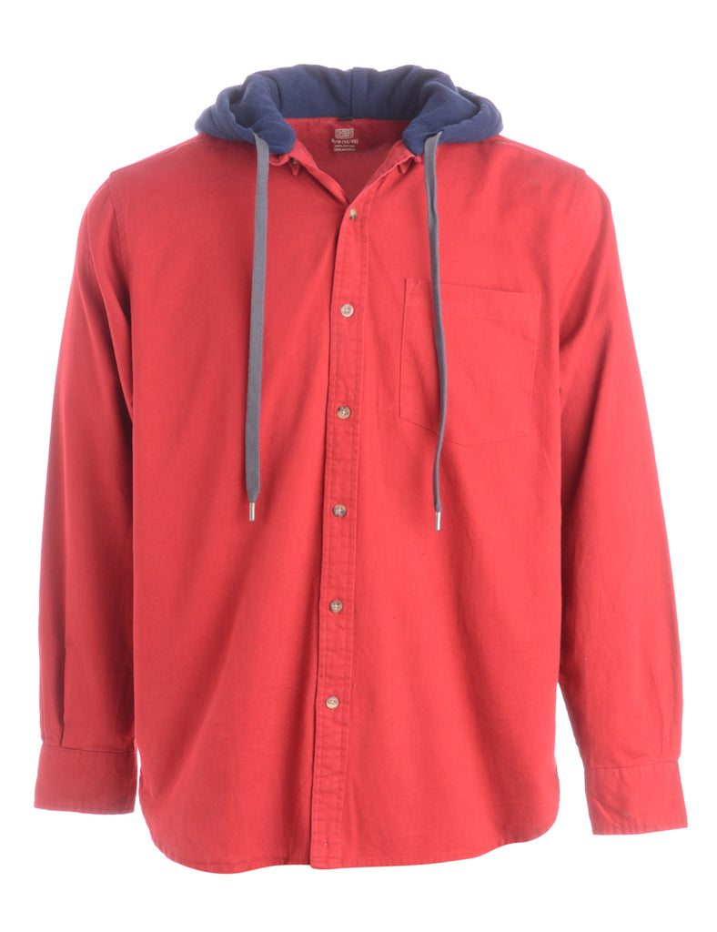 Beyond Retro Label Label Red Theo Hooded Shirt