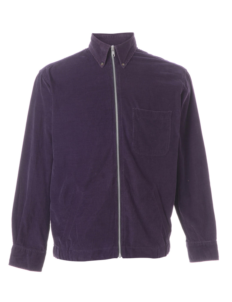 Beyond Retro Label Label Zip Front Clint Conversational Shacket