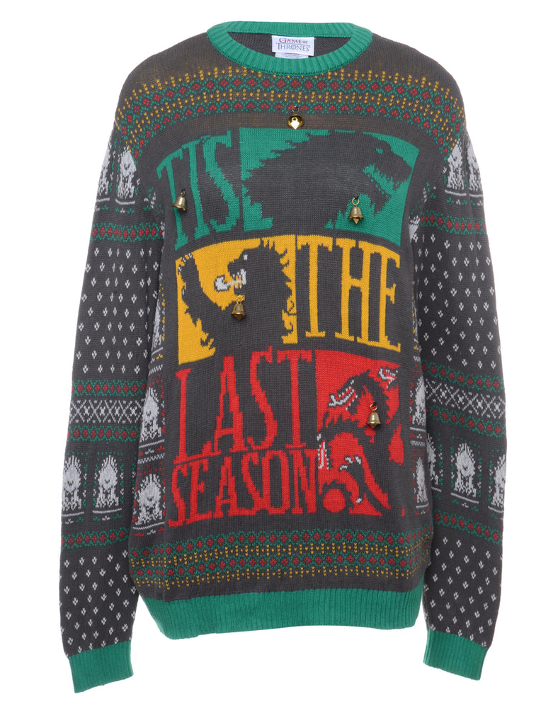 Beyond Retro Label Beyond Retro Reworked Christmas Jumper With Bells