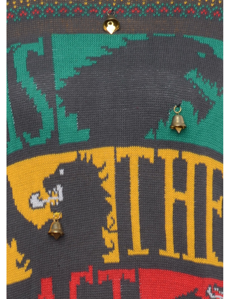 Beyond Retro Label Beyond Retro Reworked Christmas Jumper With Bells