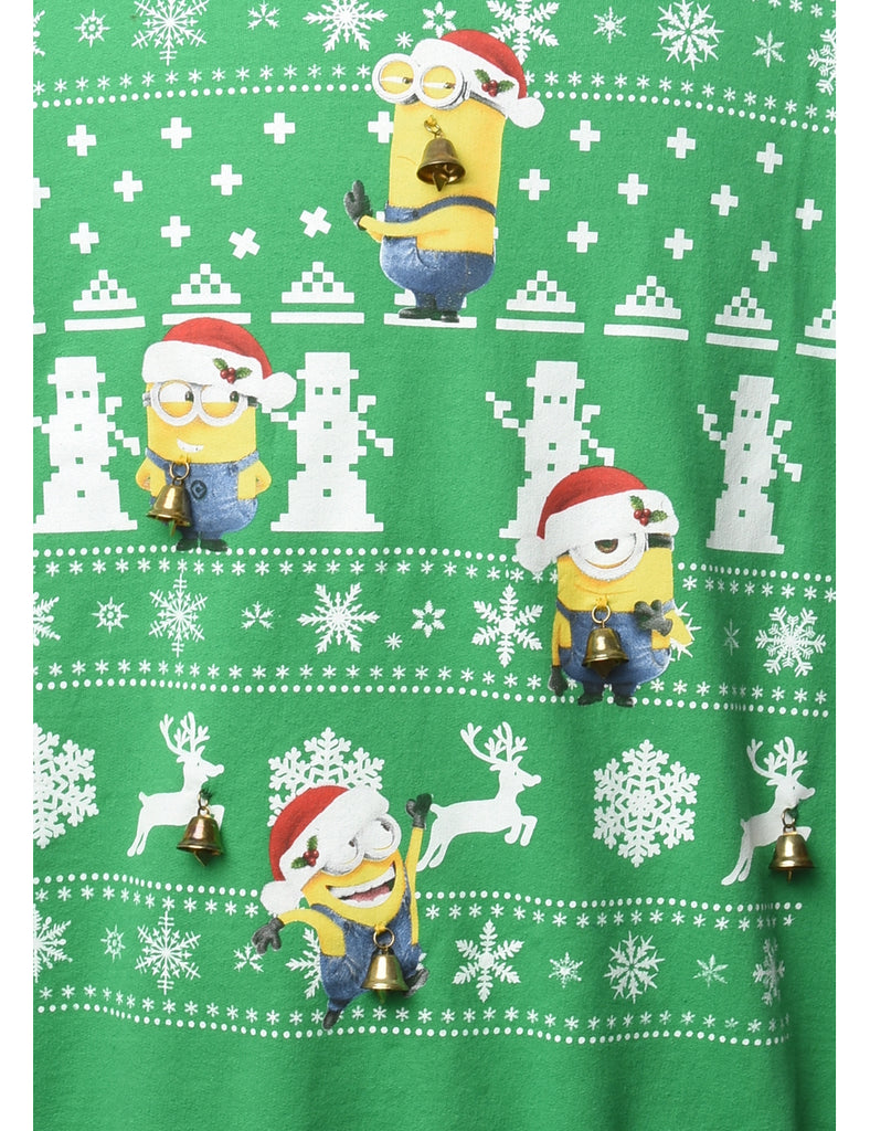 Beyond Retro Reworked Christmas Sweatshirt With Bells - XL