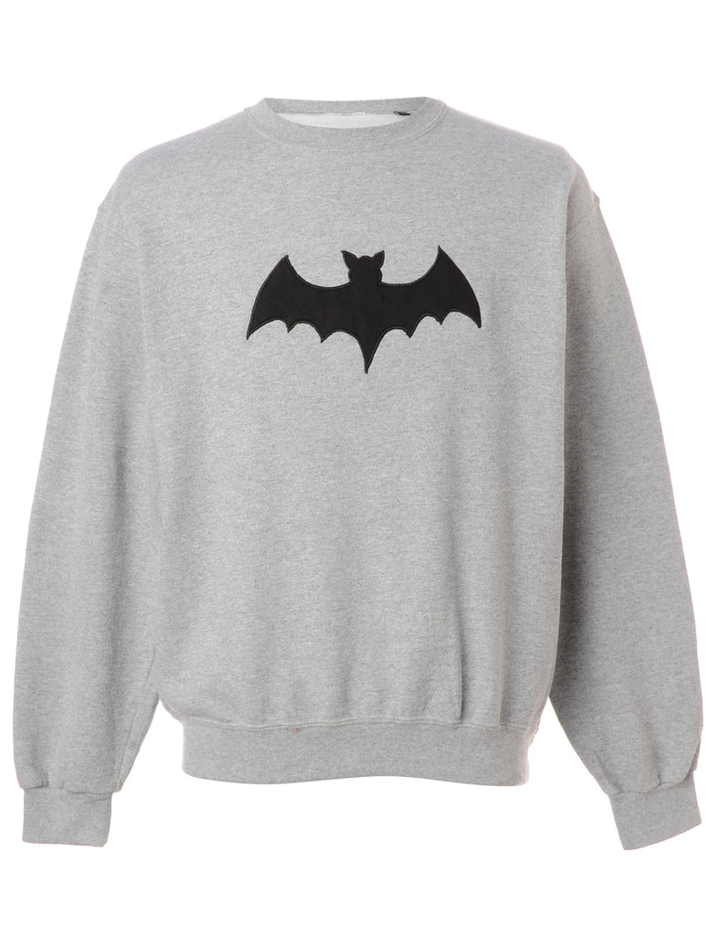 Label Bat Embroidered Sweatshirt - Sweatshirts - Beyond Retro