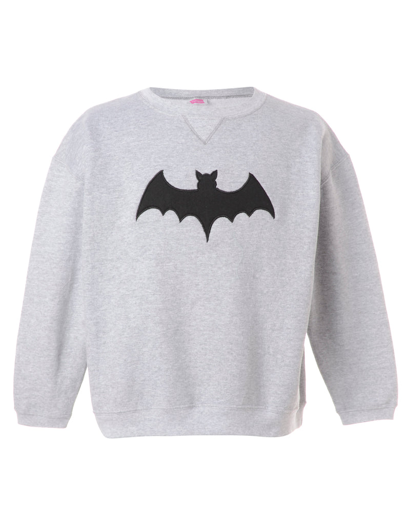 Label Bat Embroidered Sweatshirt - Sweatshirts - Beyond Retro