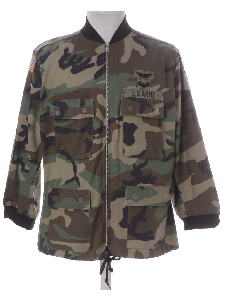 Beyond Retro Label Label Camo Bomber Jacket