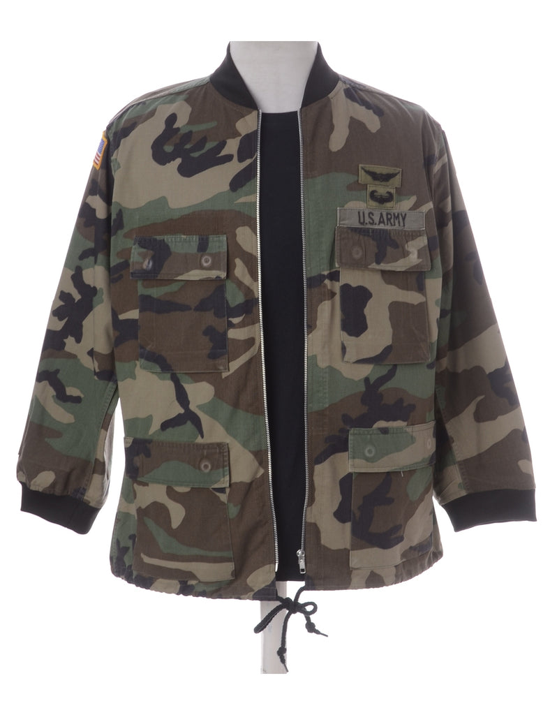 Beyond Retro Label Label Camo Bomber Jacket