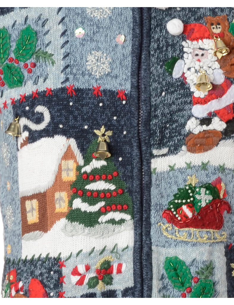 Beyond Retro Label Label Christmas Cardigan With Bells