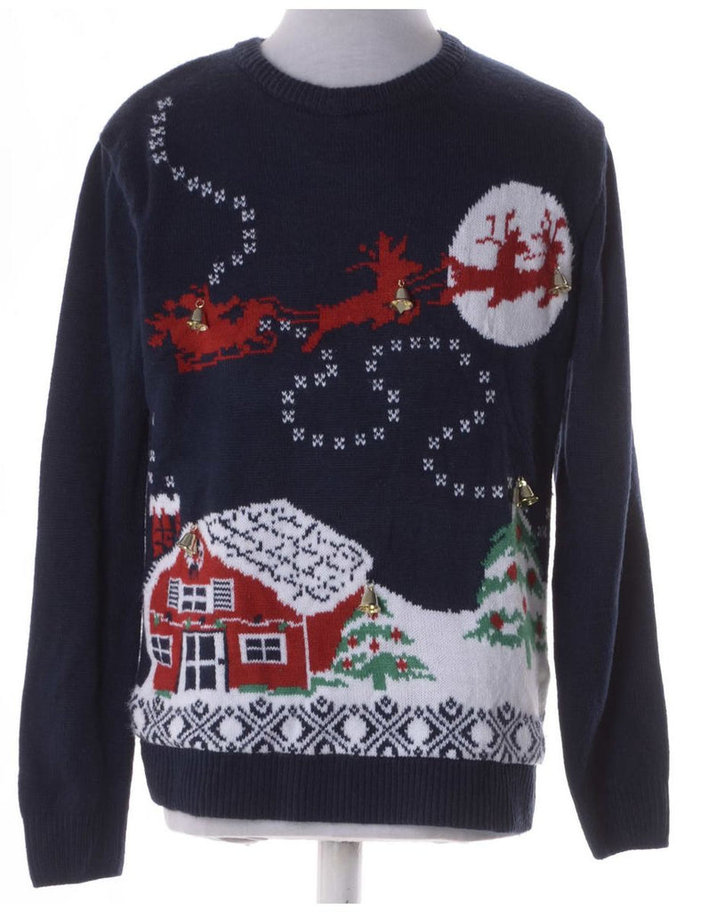 Beyond Retro Label Label Christmas Jumper With Bells
