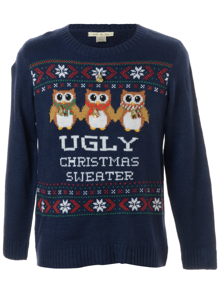 Beyond Retro Label Label Christmas Jumper With Bells