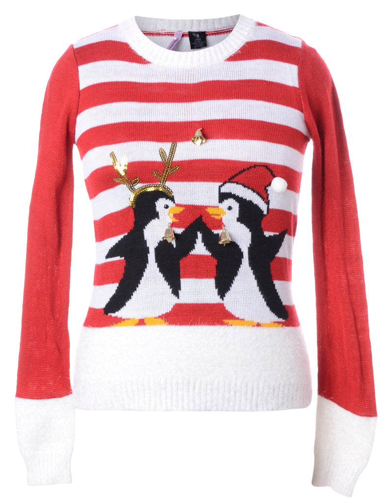 Beyond Retro Label Label Christmas Jumper With Bells