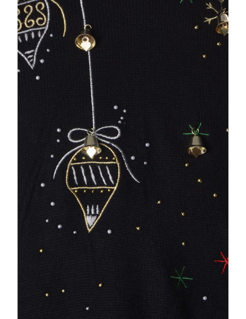 Beyond Retro Label Label Christmas Jumper With Bells