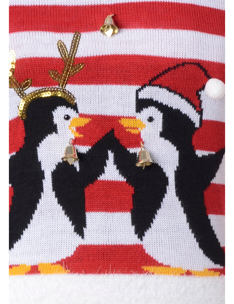 Beyond Retro Label Label Christmas Jumper With Bells
