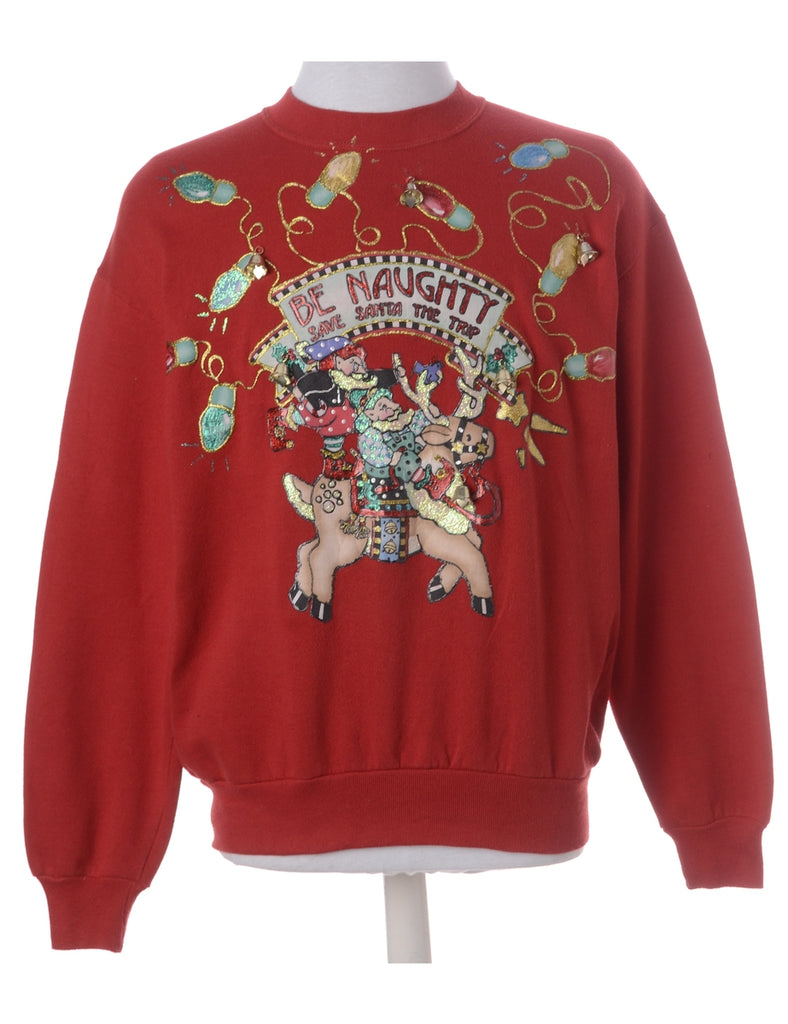 Beyond Retro Label Label Christmas Sweatshirt With Bells