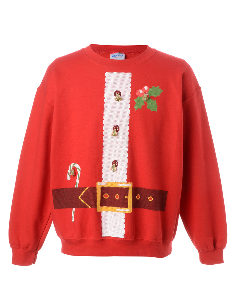 Beyond Retro Label Label Christmas Sweatshirt With Bells