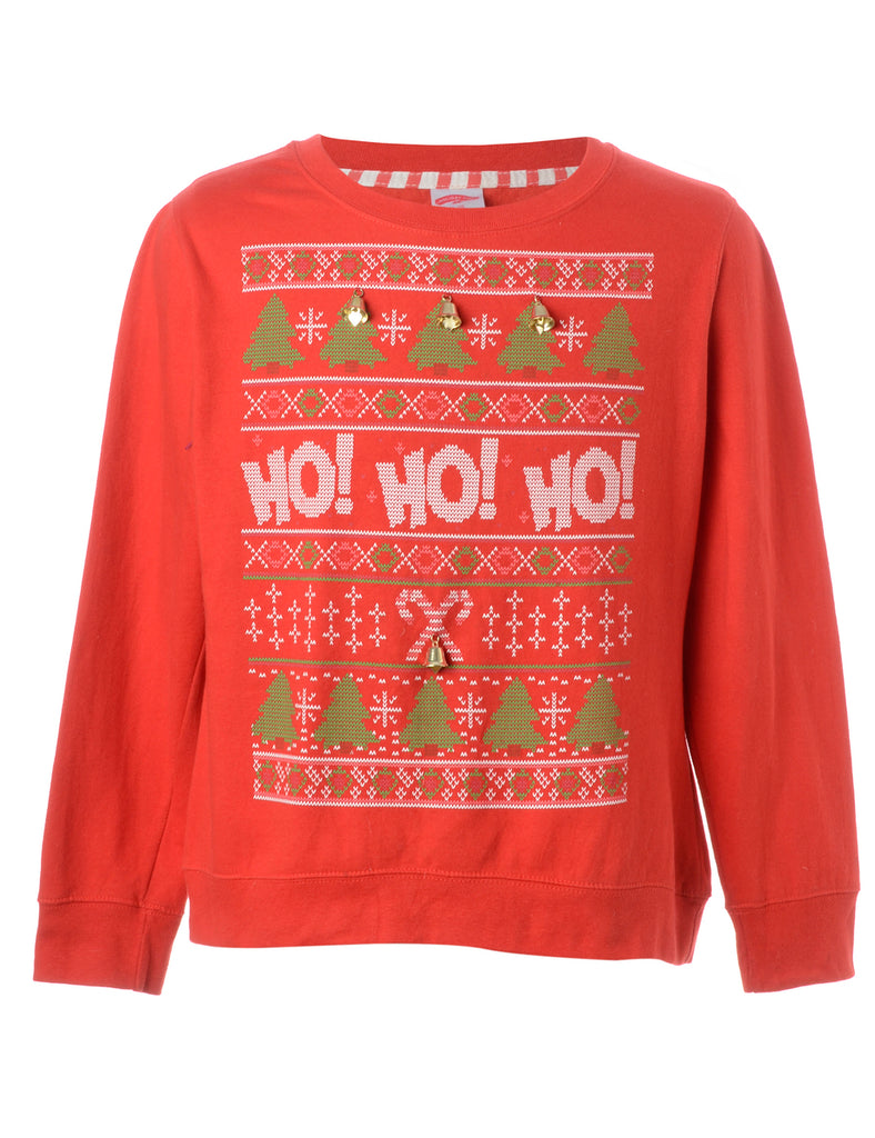 Beyond Retro Label Label Christmas Sweatshirt With Bells