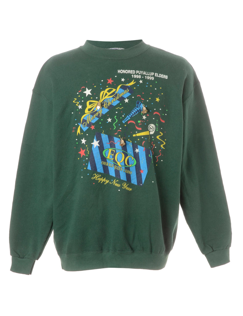 Beyond Retro Label Label Christmas Sweatshirt With Bells