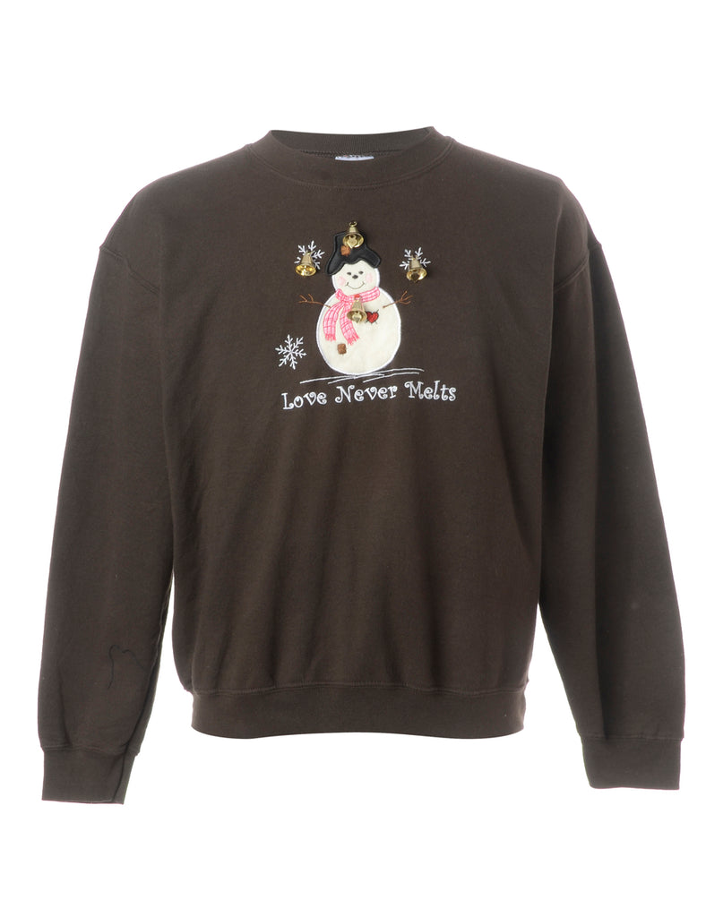 Beyond Retro Label Label Christmas Sweatshirt With Bells