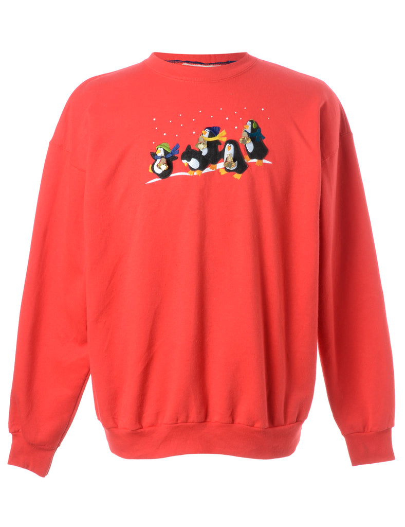 Beyond Retro Label Label Christmas Sweatshirt With Bells