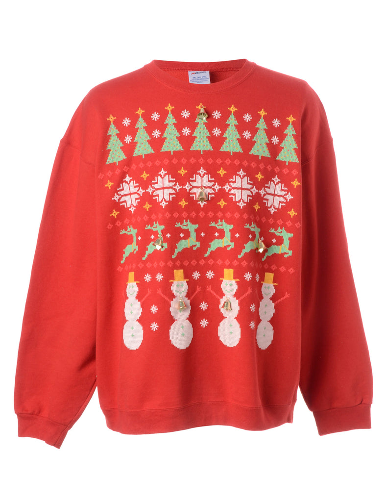 Beyond Retro Label Label Christmas Sweatshirt With Bells
