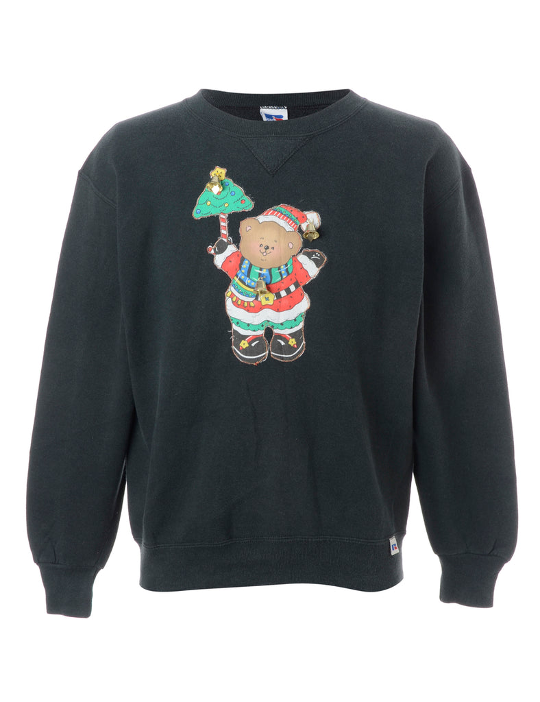 Beyond Retro Label Label Christmas Sweatshirt With Bells