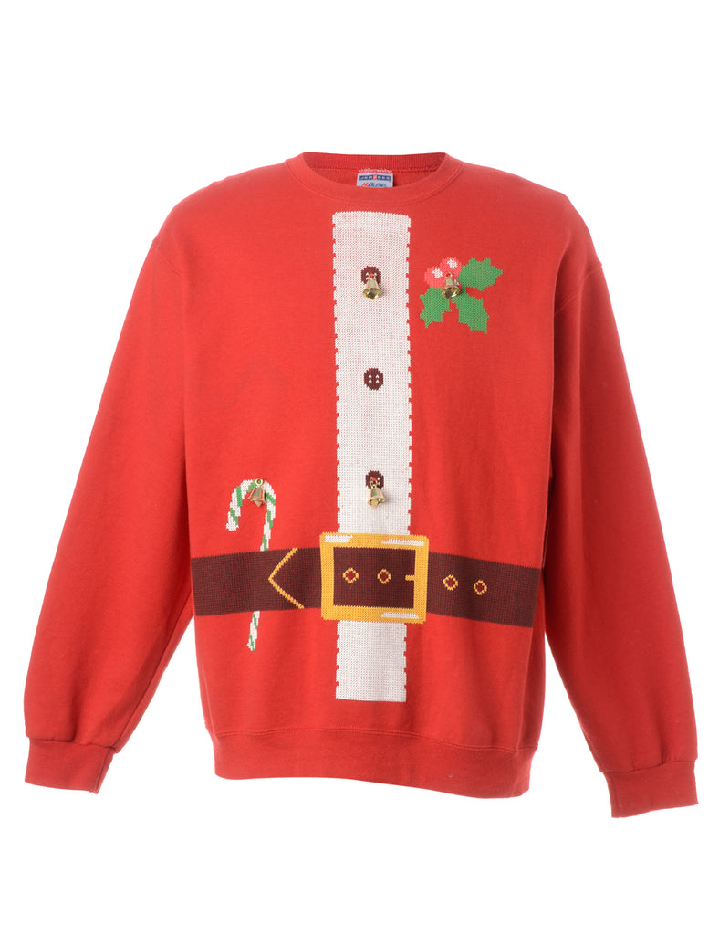 Beyond Retro Label Label Christmas Sweatshirt With Bells