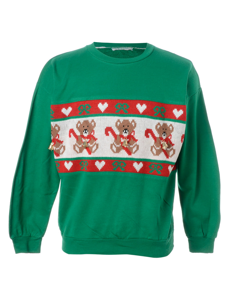 Beyond Retro Label Label Christmas Sweatshirt With Bells