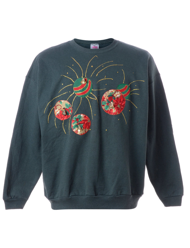 Beyond Retro Label Label Christmas Sweatshirt With Bells