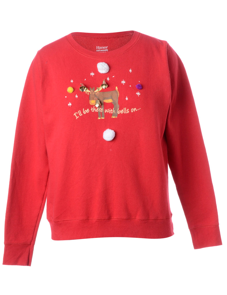 Beyond Retro Label Label Christmas Sweatshirt With Bells