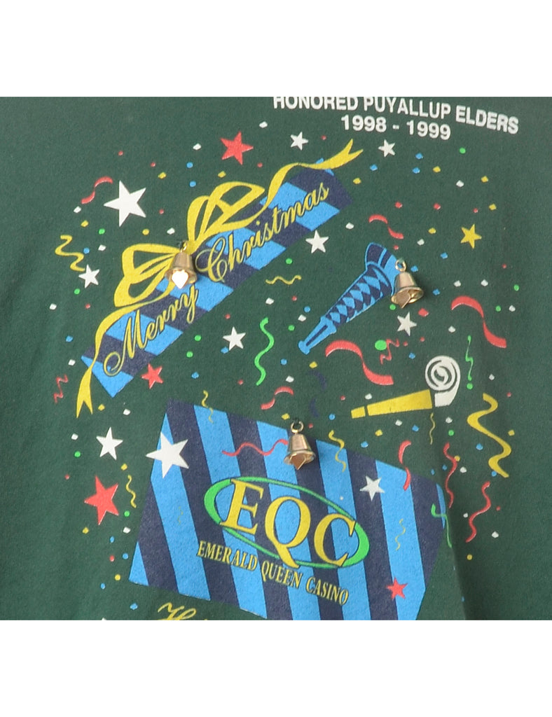 Beyond Retro Label Label Christmas Sweatshirt With Bells