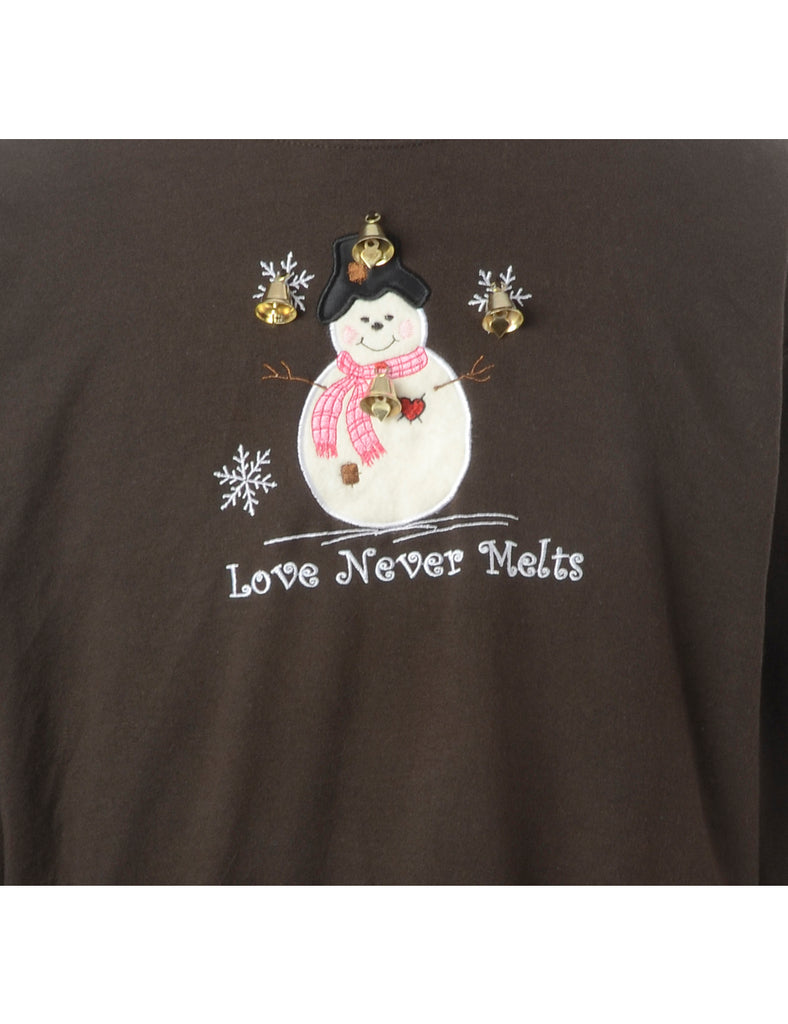 Beyond Retro Label Label Christmas Sweatshirt With Bells