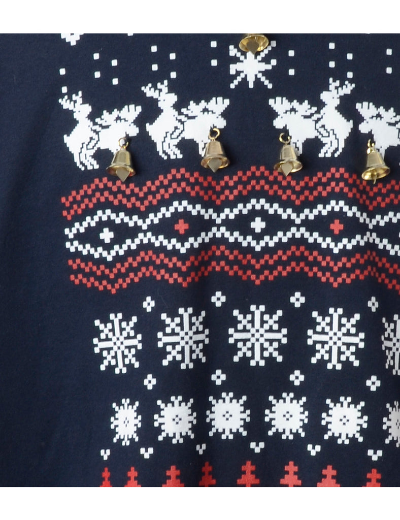 Beyond Retro Label Label Christmas Sweatshirt With Bells