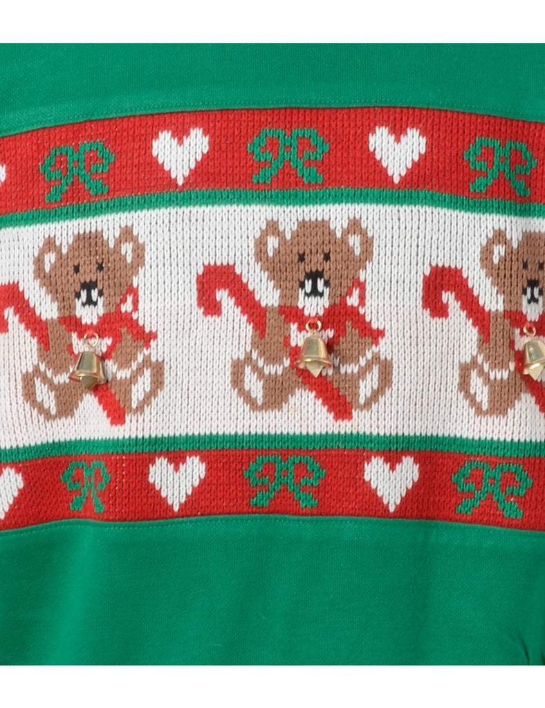 Beyond Retro Label Label Christmas Sweatshirt With Bells