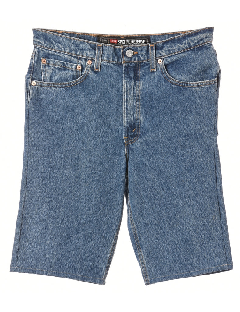 Beyond Retro Label Label Hemmed Denim Shorts
