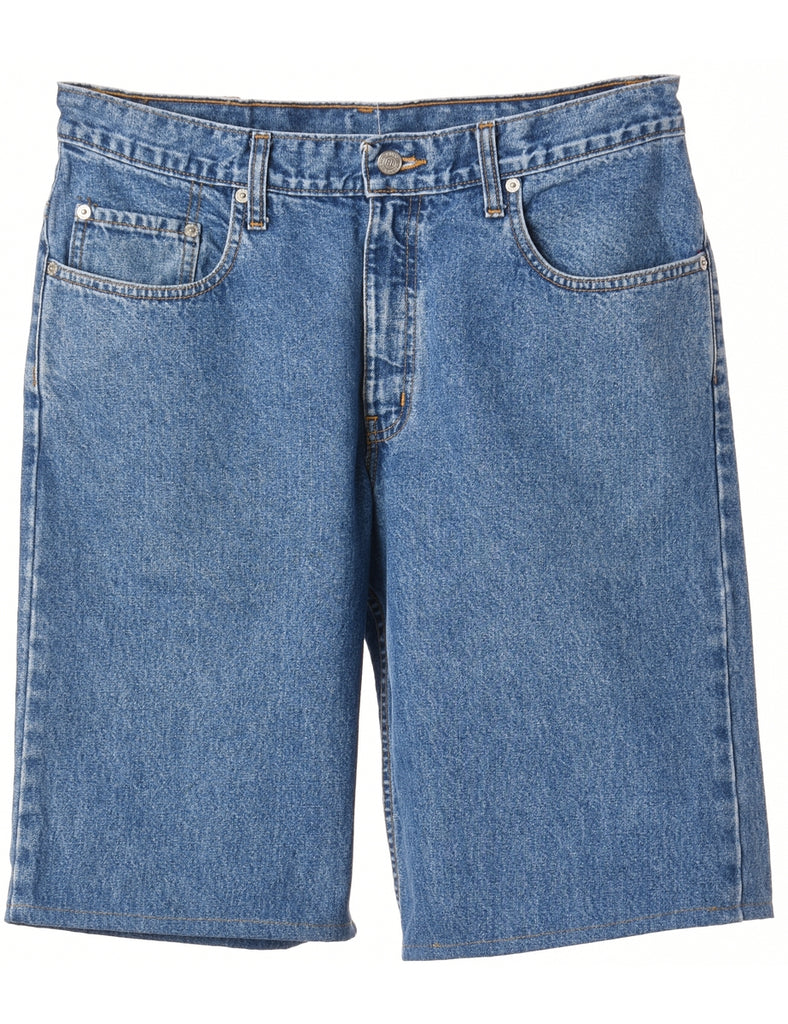 Beyond Retro Label Label Hemmed Denim Shorts