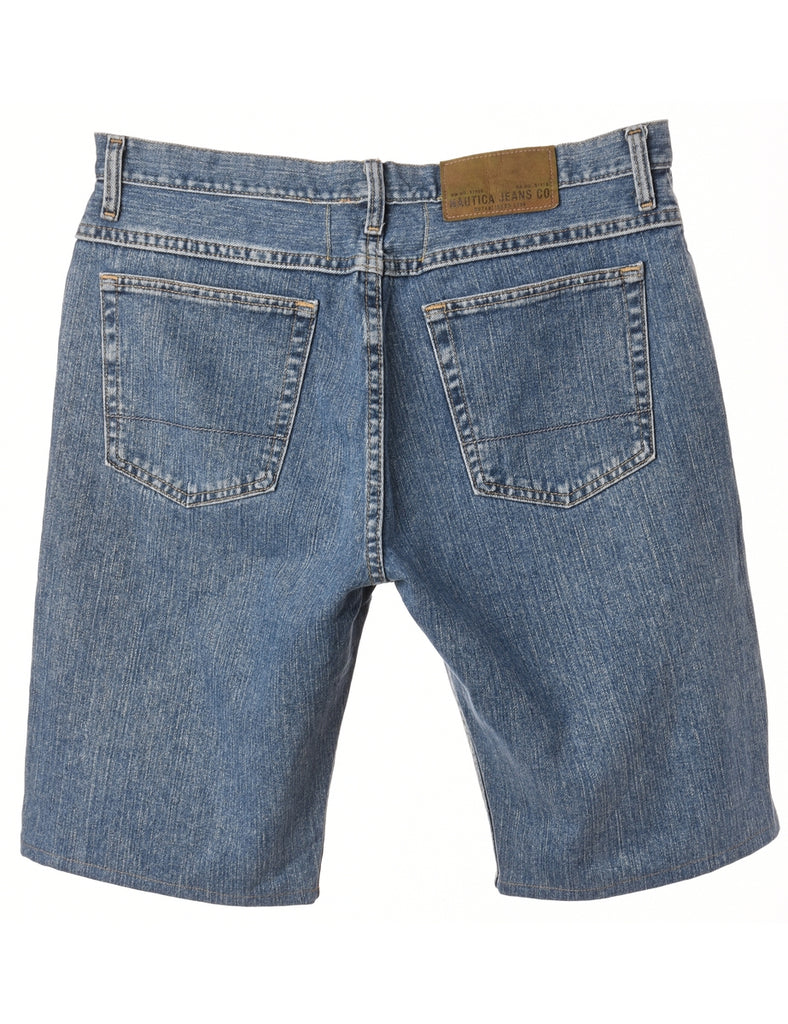 Beyond Retro Label Label Hemmed Denim Shorts