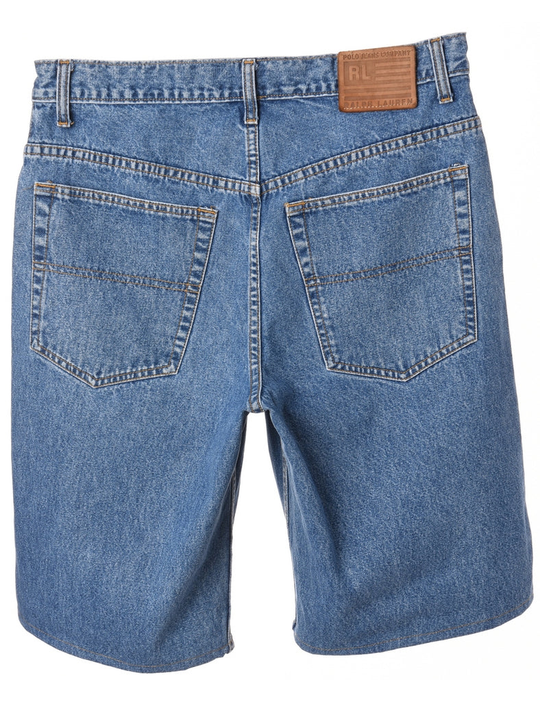 Beyond Retro Label Label Hemmed Denim Shorts