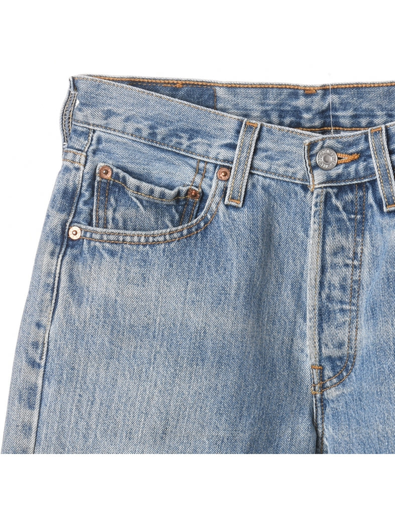 Beyond Retro Label Label Hemmed Denim Shorts