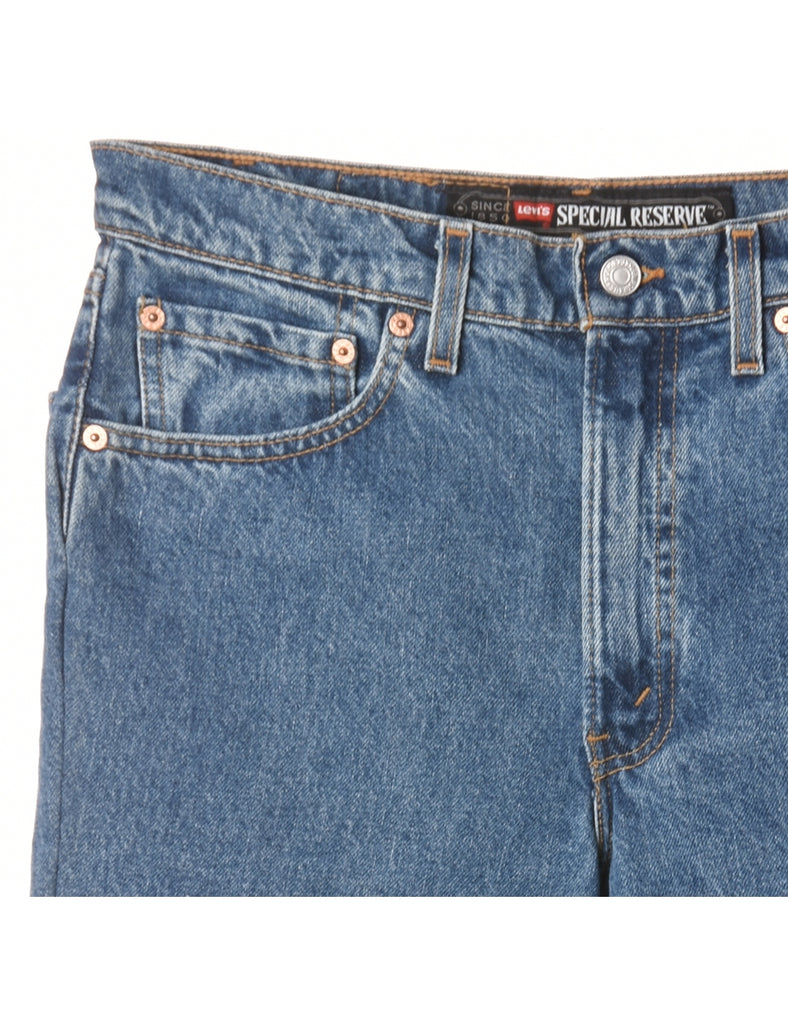 Beyond Retro Label Label Hemmed Denim Shorts