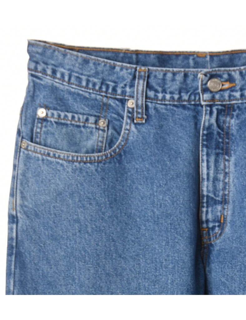 Beyond Retro Label Label Hemmed Denim Shorts