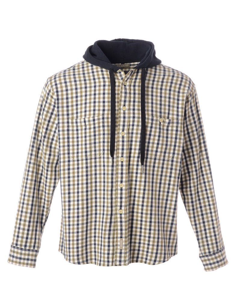 Beyond Retro Label Label Hooded Plaid Shirt