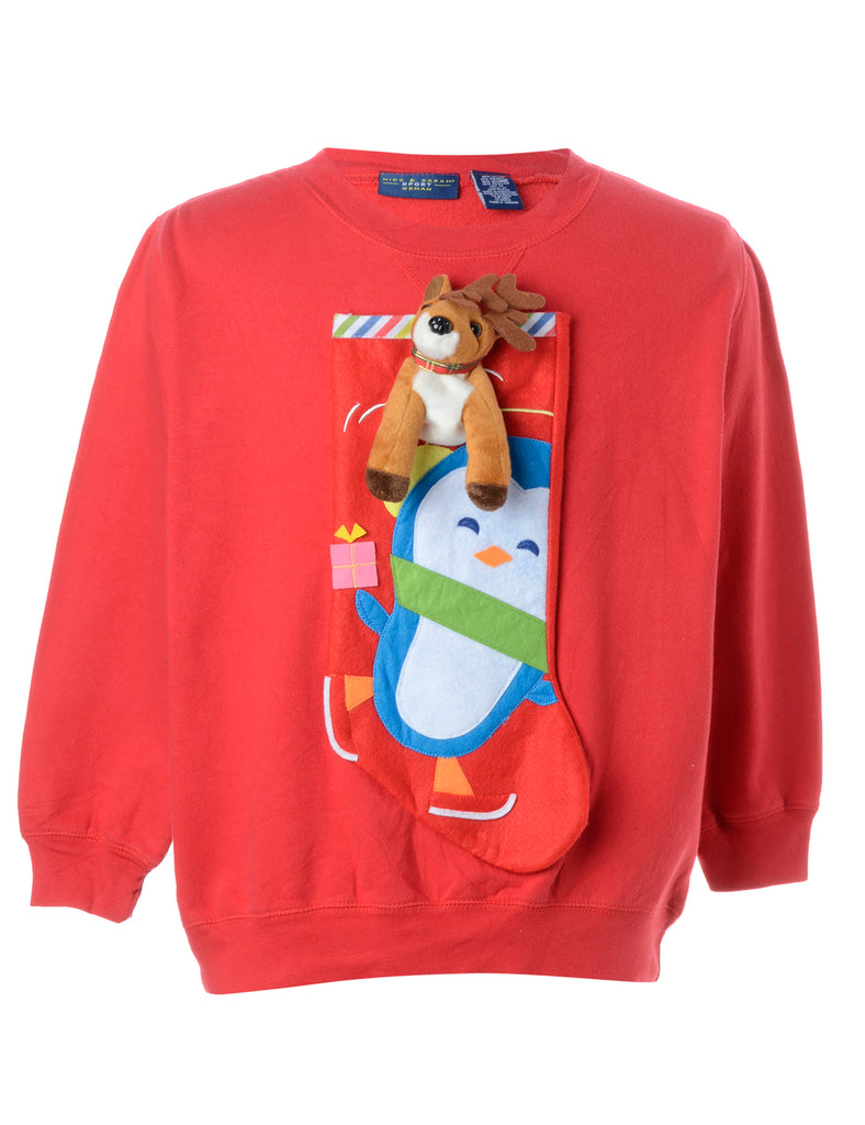 Beyond Retro Label Label Novelty Christmas Sweatshirt