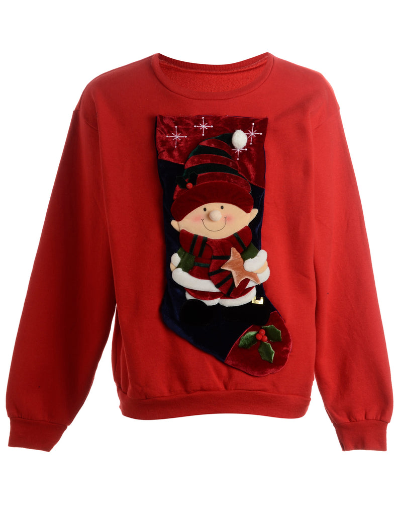 Beyond Retro Label Label Novelty Christmas Sweatshirt