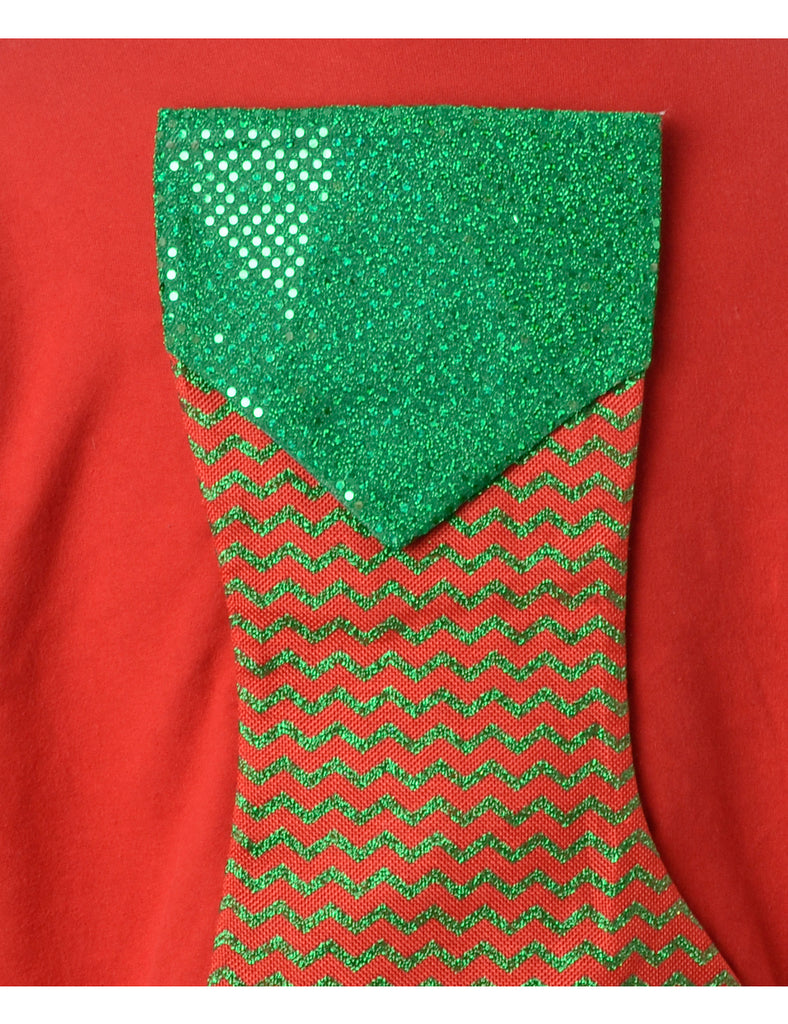 Reworked Novelty Christmas Sweatshirt - XL