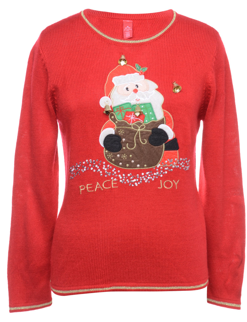 Beyond Retro Label Beyond Retro Reworked Christmas Jumper With Bells
