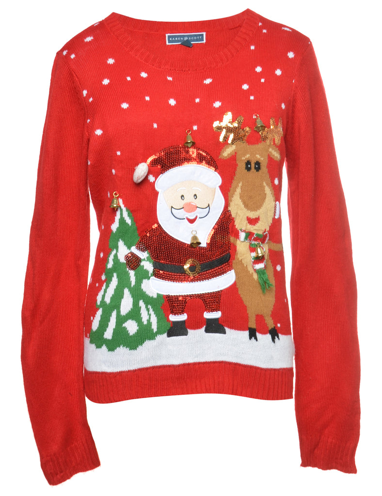 Beyond Retro Label Beyond Retro Reworked Christmas Jumper With Bells
